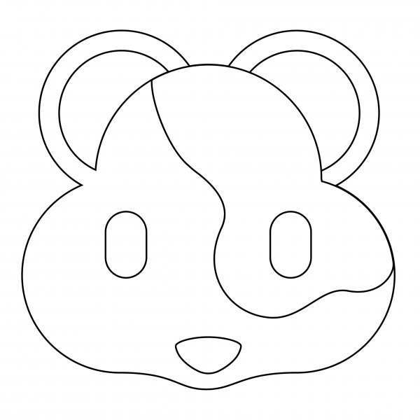 Hampster Emoji coloring page image