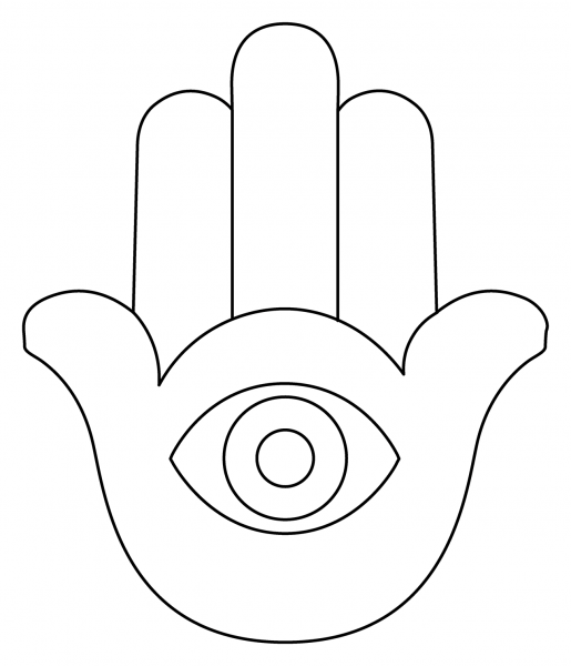 Hamsa Emoji coloring page image