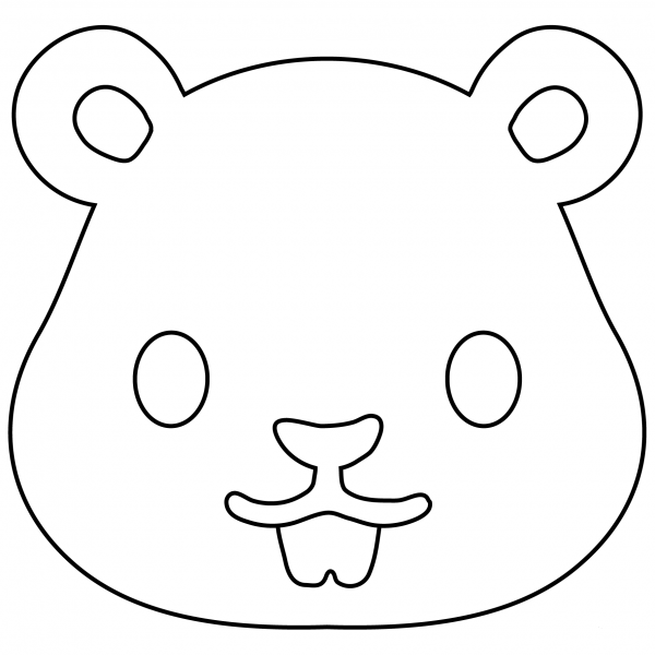 Hamster Emoji coloring page image