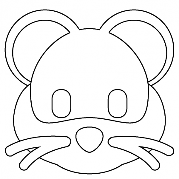 Hamster Face Emoji coloring page image
