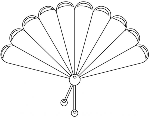 Hand Fan coloring page image