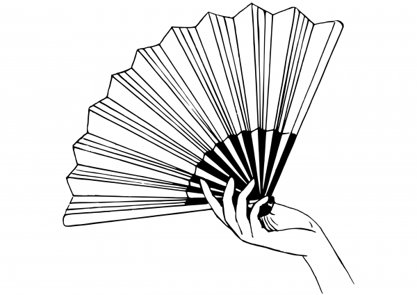 Hand Fan coloring page image