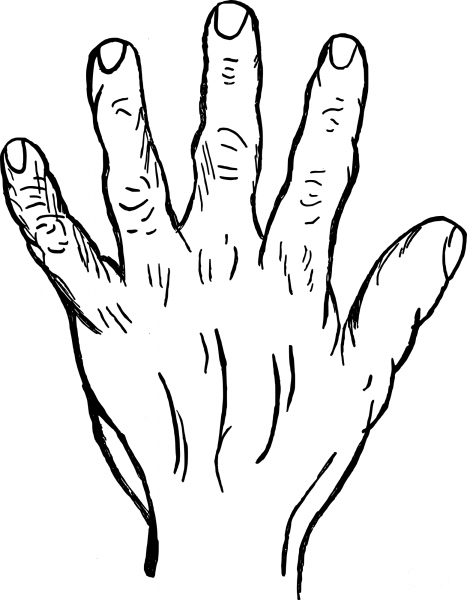 Hand Grasping coloring page image