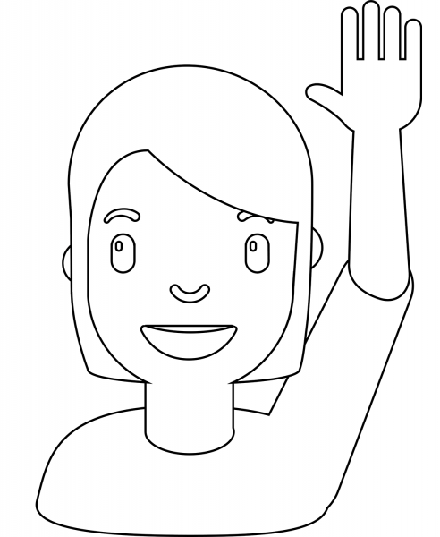 Hand Up Emoji coloring page image