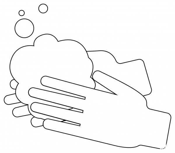 Hand Washing coloring page image