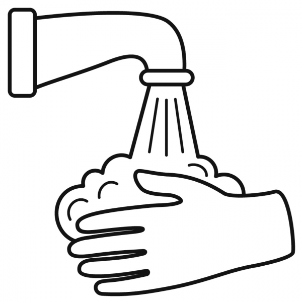 Hand Washing coloring page image
