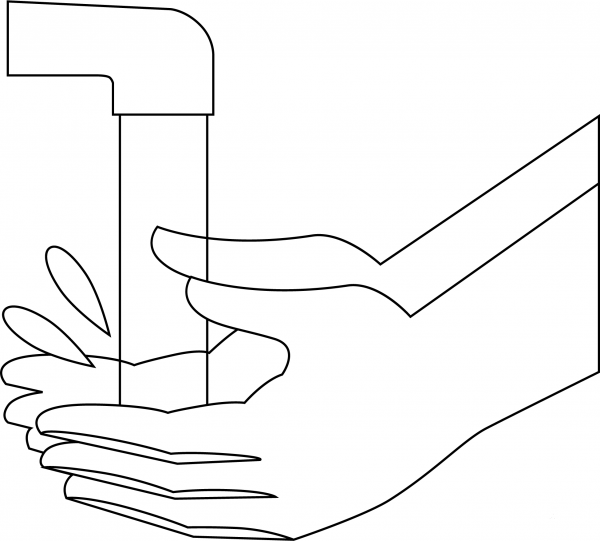 Hand Washing coloring page image