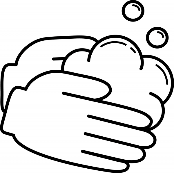 Hand Washing coloring page image