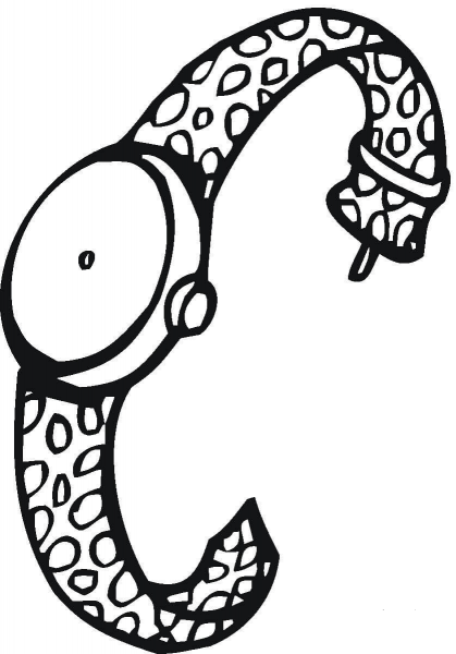 Hand Watch For Women  coloring page image