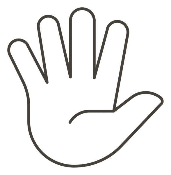 Hand with Fingers Splayed coloring page image