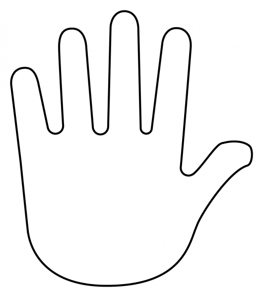 Hand with Fingers Splayed Emoji coloring page image