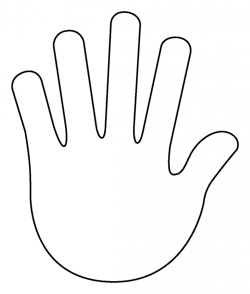 Hand with Fingers Splayed Emoji coloring page image