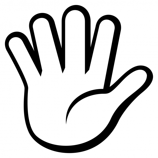 Hand with Fingers Splayed Emoji coloring page image