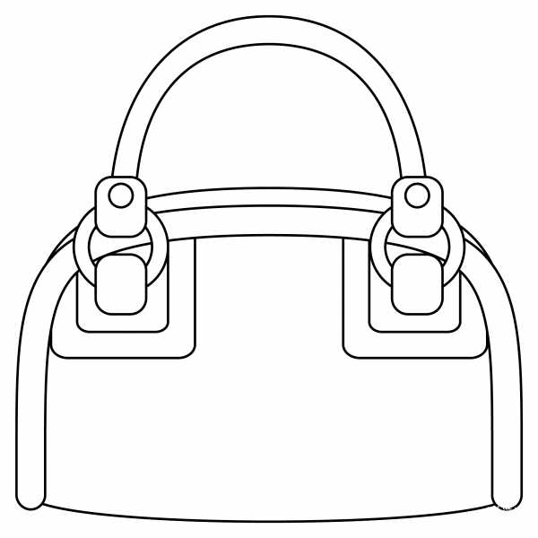 Handbag coloring page image