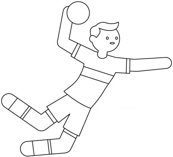 Handball Player coloring page image