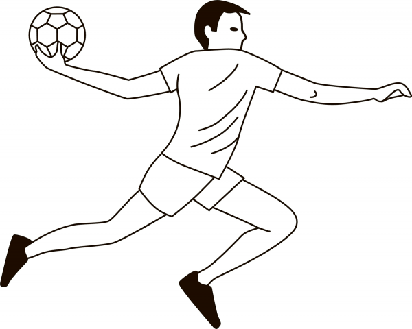 Handball Player coloring page image