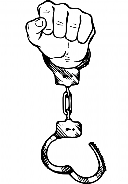 Handcuff coloring page image