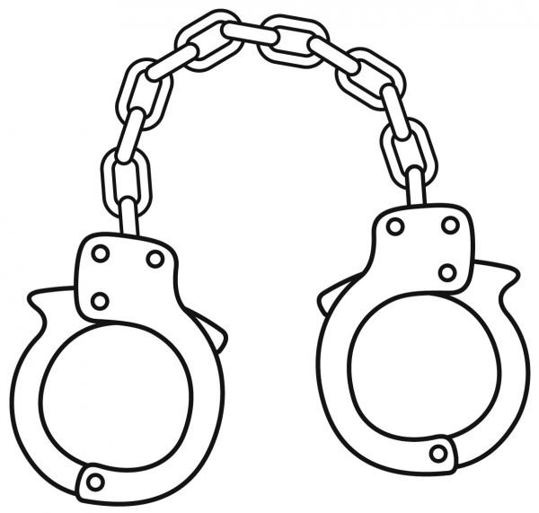 Handcuffs coloring page image