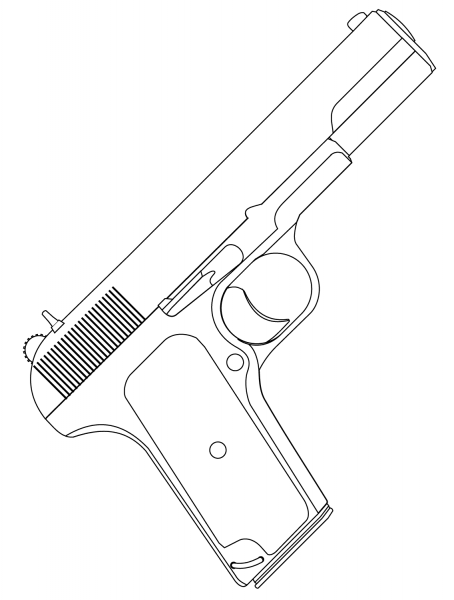 Handgun coloring page image