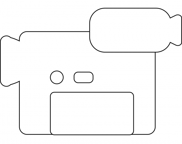 Handheld Video Camera Emoji coloring page image
