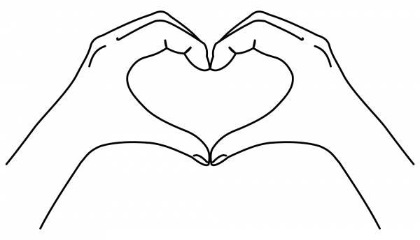 Hands in the Shape of a Heart coloring page image