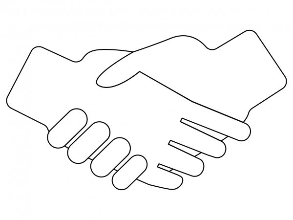 Handshake coloring page image
