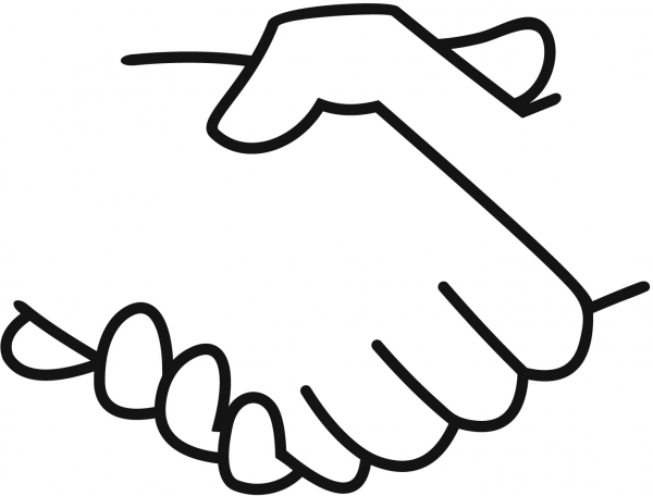 Handshake coloring page image