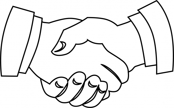 Handshake coloring page image