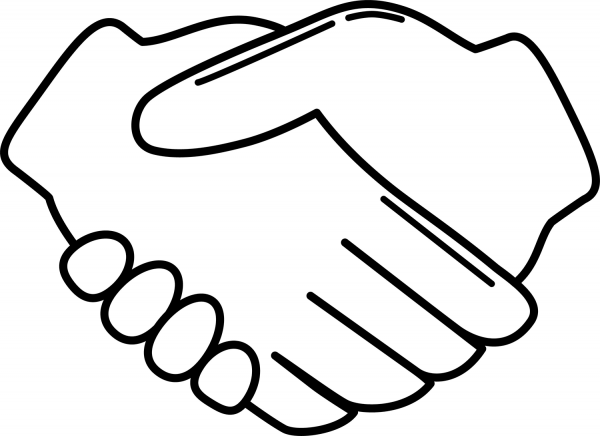 Handshake coloring page image