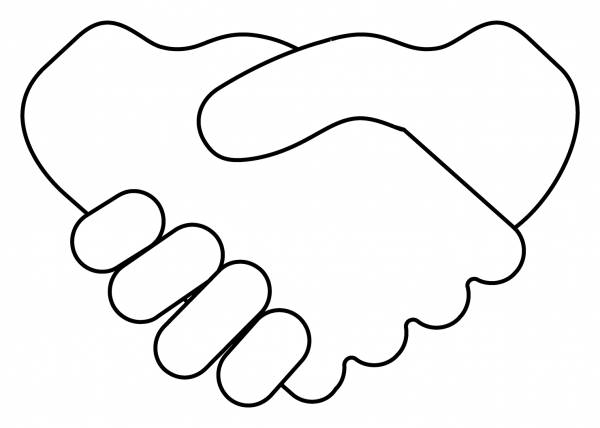 Handshake Emoji coloring page image