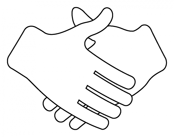 Handshake Emoji coloring page image