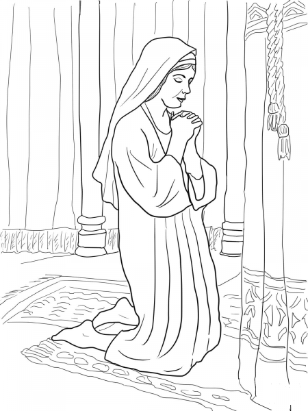 Hannah Prays for a Son coloring page image