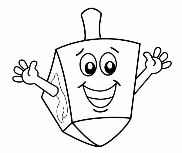 Hanukkah Dreidel coloring page image