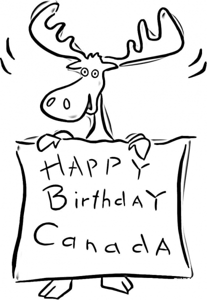 Happy Birthday Canada  coloring page image