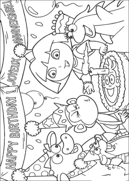 Happy Birthday  coloring page image