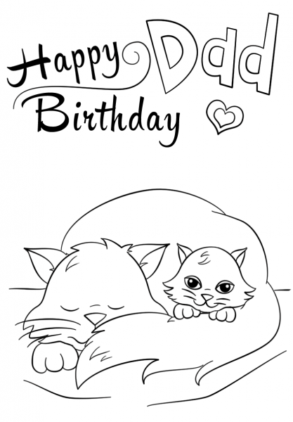 Happy Birthday Dad coloring page image