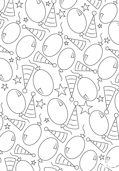 Happy Birthday Pattern coloring page image