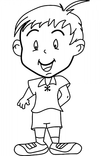 Happy Boy coloring page image