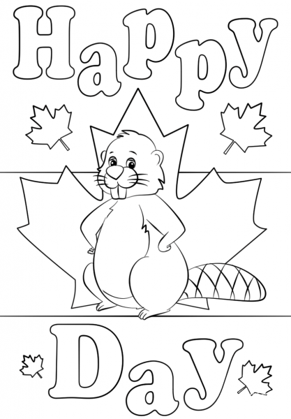 Happy Canada Day! coloring page image