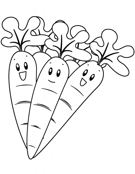 Happy Carrots coloring page image