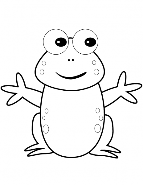 Happy Cartoon Frog coloring page image