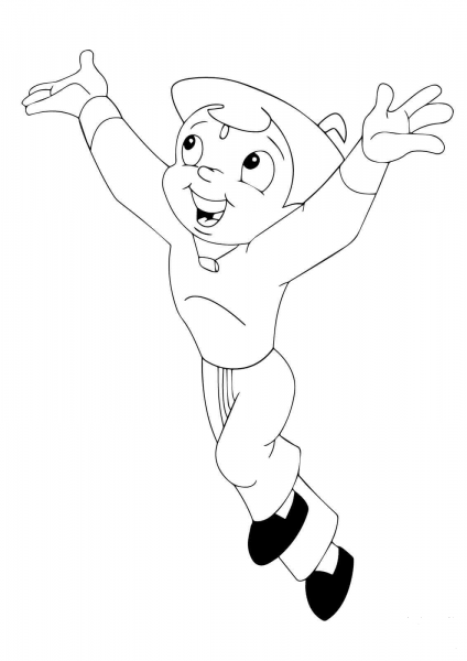 Happy Chhota Bheem coloring page image