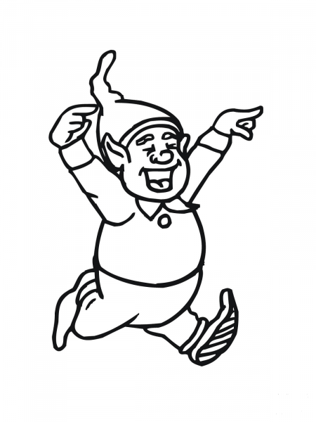 Happy Christmas Elf coloring page image