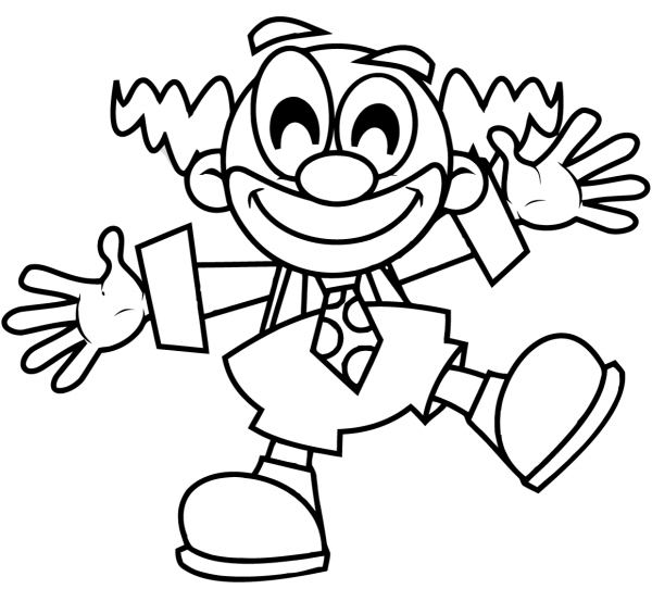 Happy Clown coloring page image
