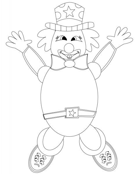 Happy Clown coloring page image