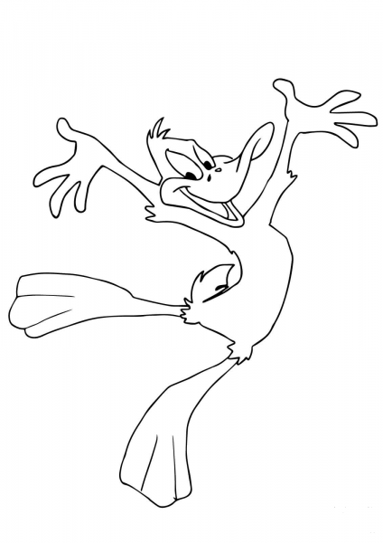 Happy Daffy Duck coloring page image