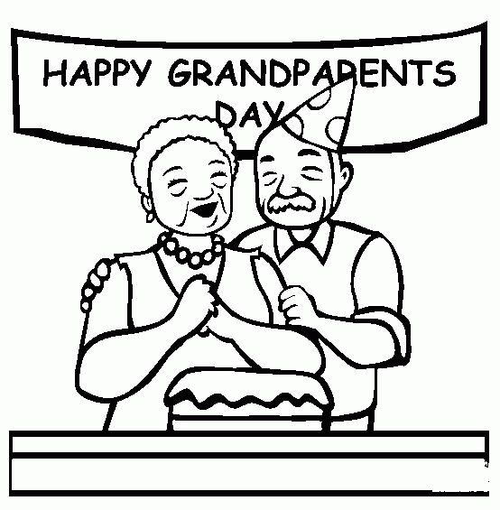 Happy Day For Grandparents  coloring page image