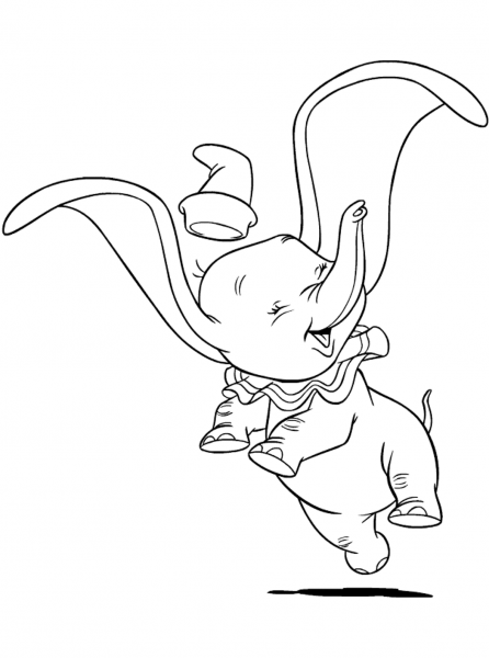 Happy Dumbo coloring page image
