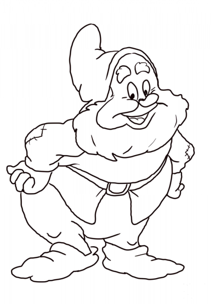 Happy Dwarf coloring page image