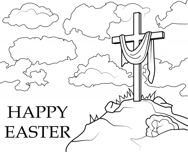 Happy Easter coloring page image